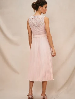 Kassidy Lace Bodice Pleat Dress