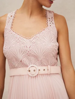 Kassidy Lace Bodice Pleat Dress