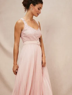 Kassidy Lace Bodice Pleat Dress