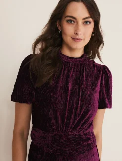 Kaylee Velvet Pleat Dress