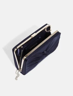 Kendall Satin Knot Front Clutch Bag