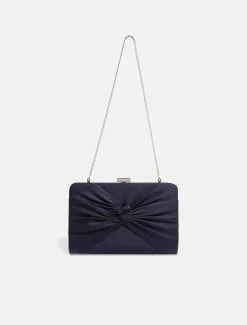 Kendall Satin Knot Front Clutch Bag
