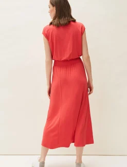 Kiera Jersey Shirred Waist Midi Dress