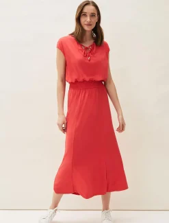 Kiera Jersey Shirred Waist Midi Dress