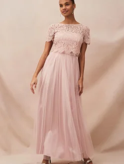 Kiera Lace Tulle Maxi Dress