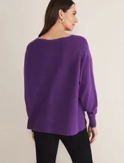 Kirste Textured Fine Knit V-Neck Jumper