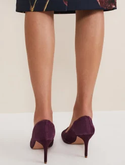 Knot Front Suede Court Shoe