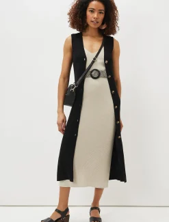 Kourtney Maxi Ribbed Sleeveless Cardigan