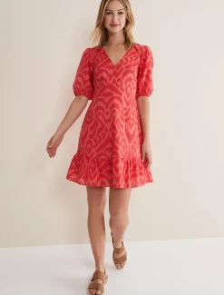 Krystal Cotton Abstract Mini Dress