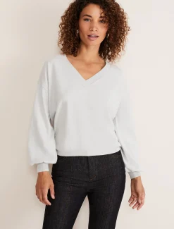 Kylie V Neck Balloon Sleeve Knit