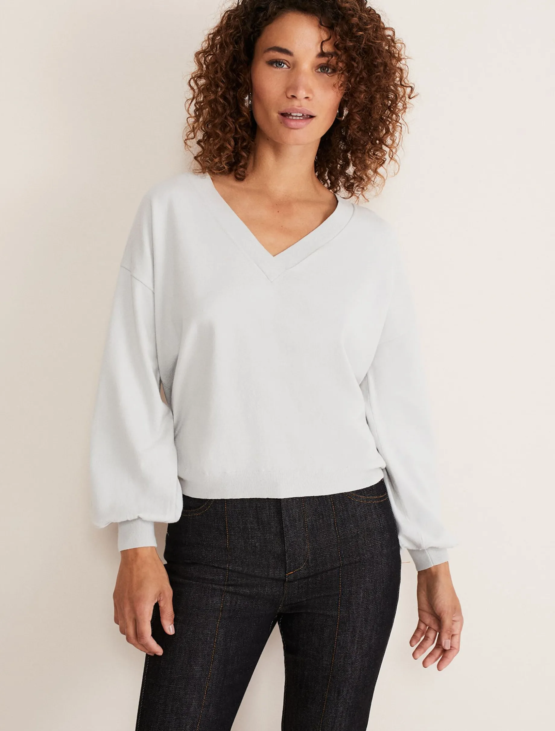 Kylie V Neck Balloon Sleeve Knit