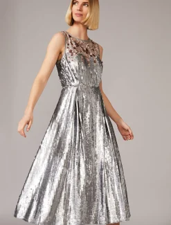 Lainey Shimmer Sequin Midi Dress