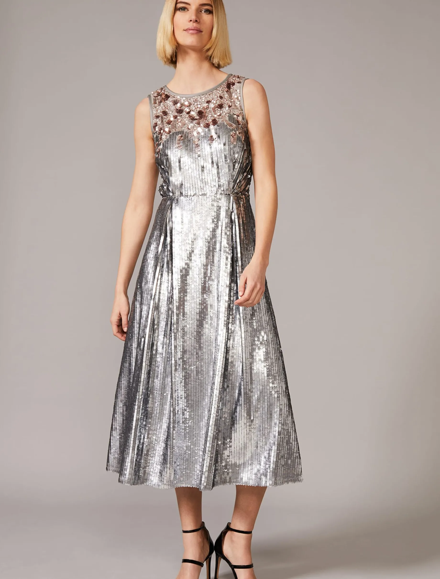 Lainey Shimmer Sequin Midi Dress