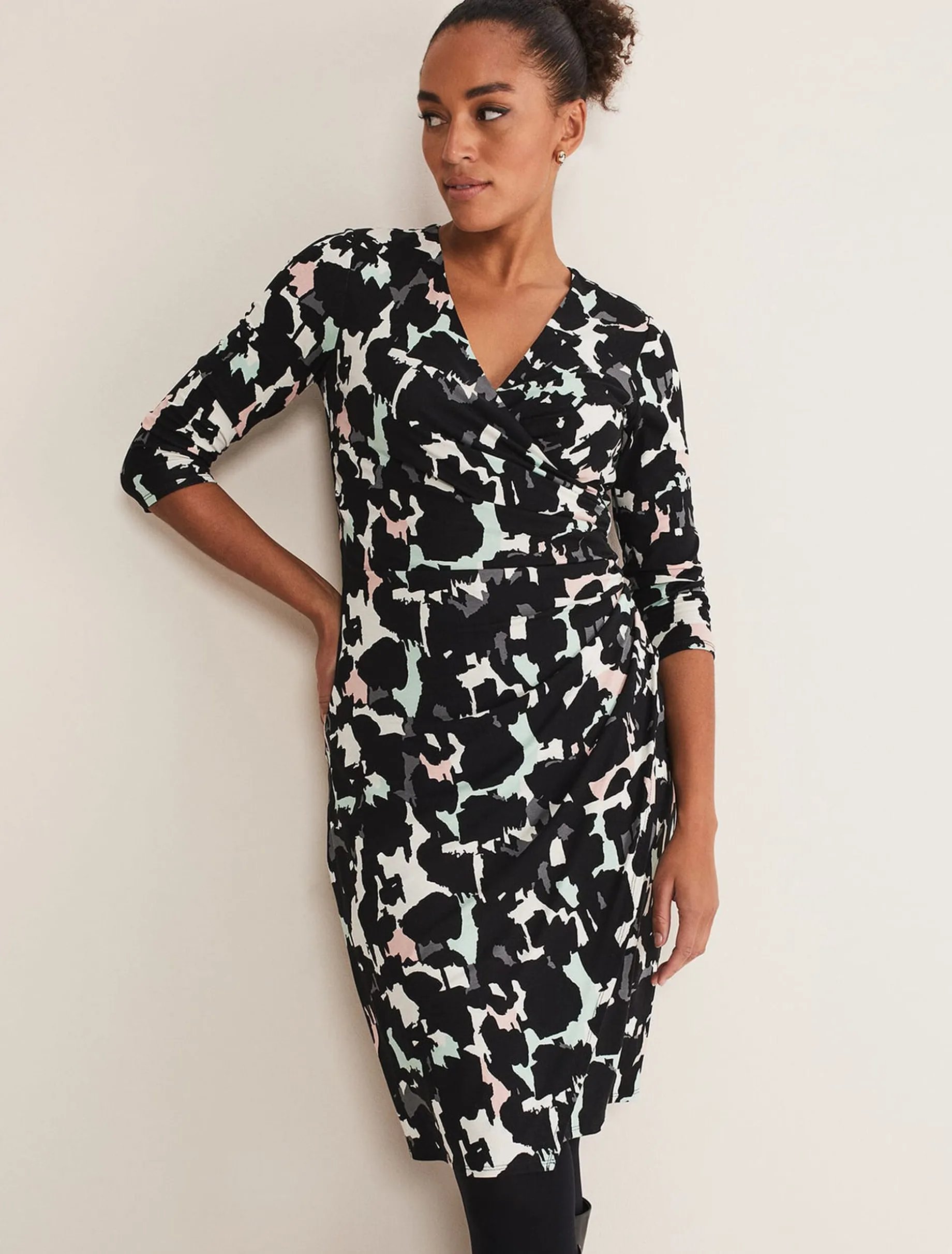Lanor Wrap Printed Jersey Dress