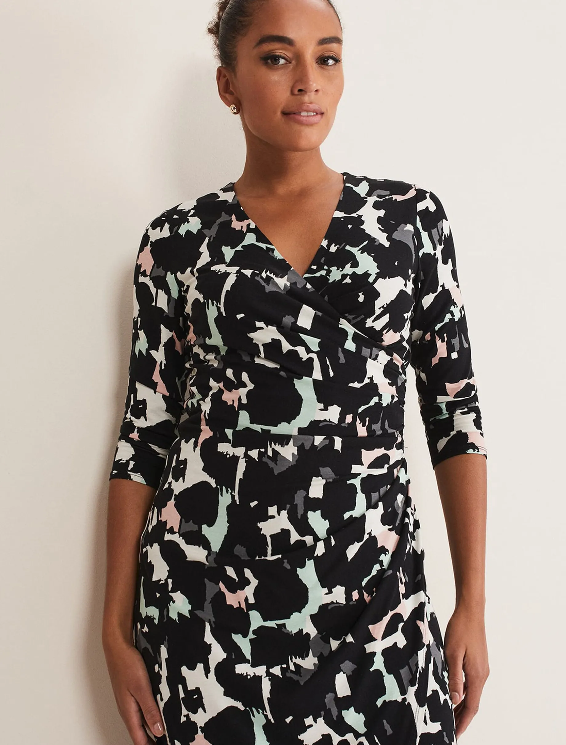 Lanor Wrap Printed Jersey Dress