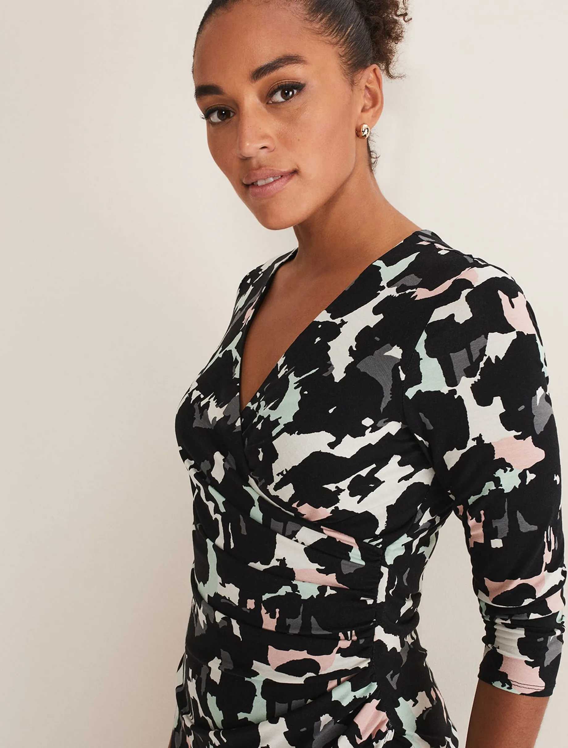 Lanor Wrap Printed Jersey Dress