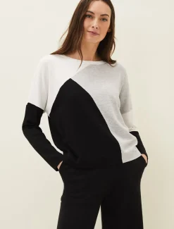 Laura Colourblock Fine Knit Jumper