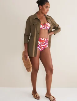 Leaf Print Bikini Bottoms
