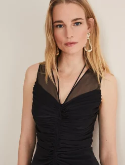 Leah Ruched Midi Dress