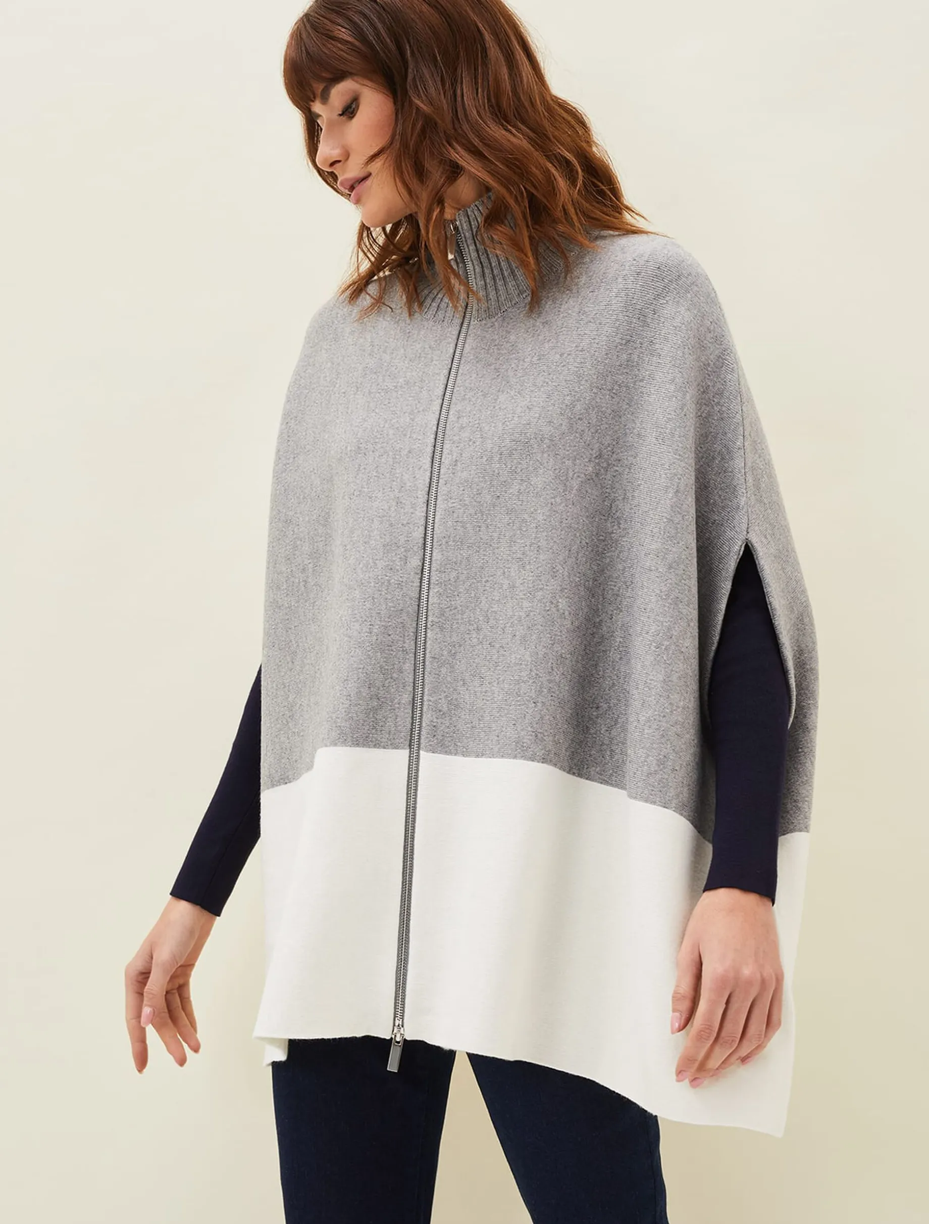 Leaha Colourblock Double Ended Zip Cape
