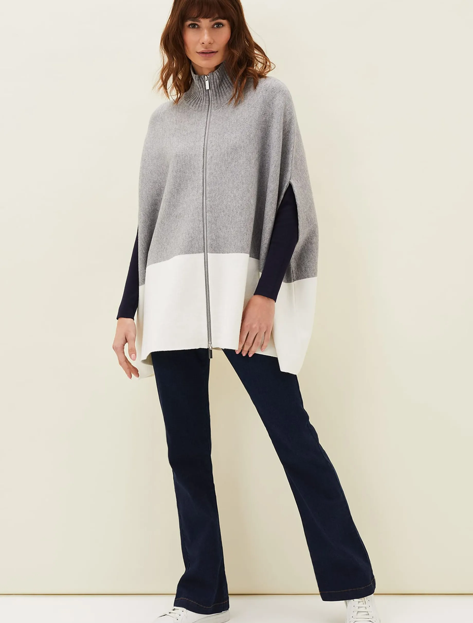 Leaha Colourblock Double Ended Zip Cape