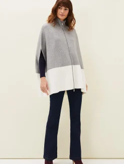 Leaha Colourblock Double Ended Zip Cape