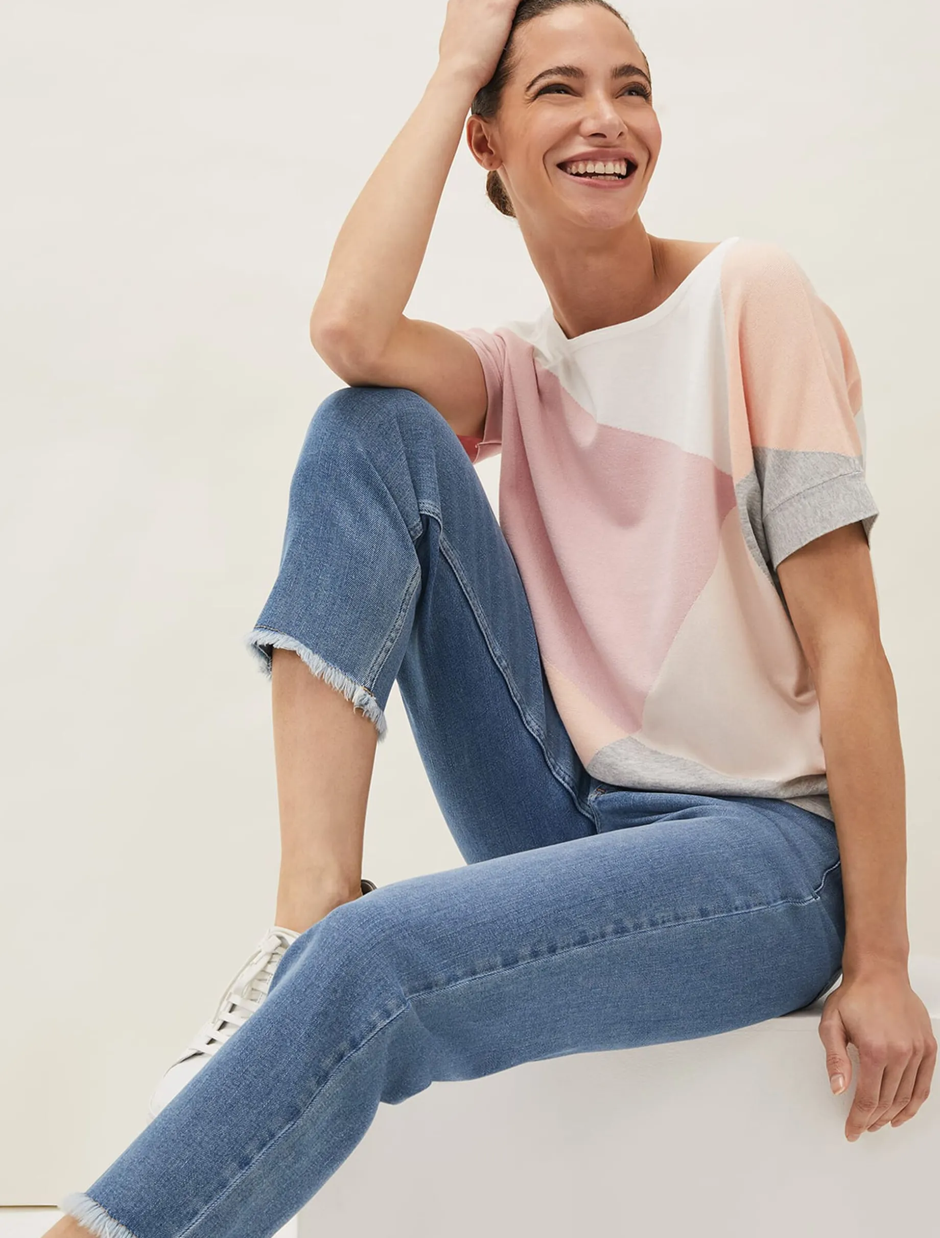 Leana Colourblock Fine Knit Jumper