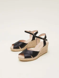 Leather Cross Front Espadrilles