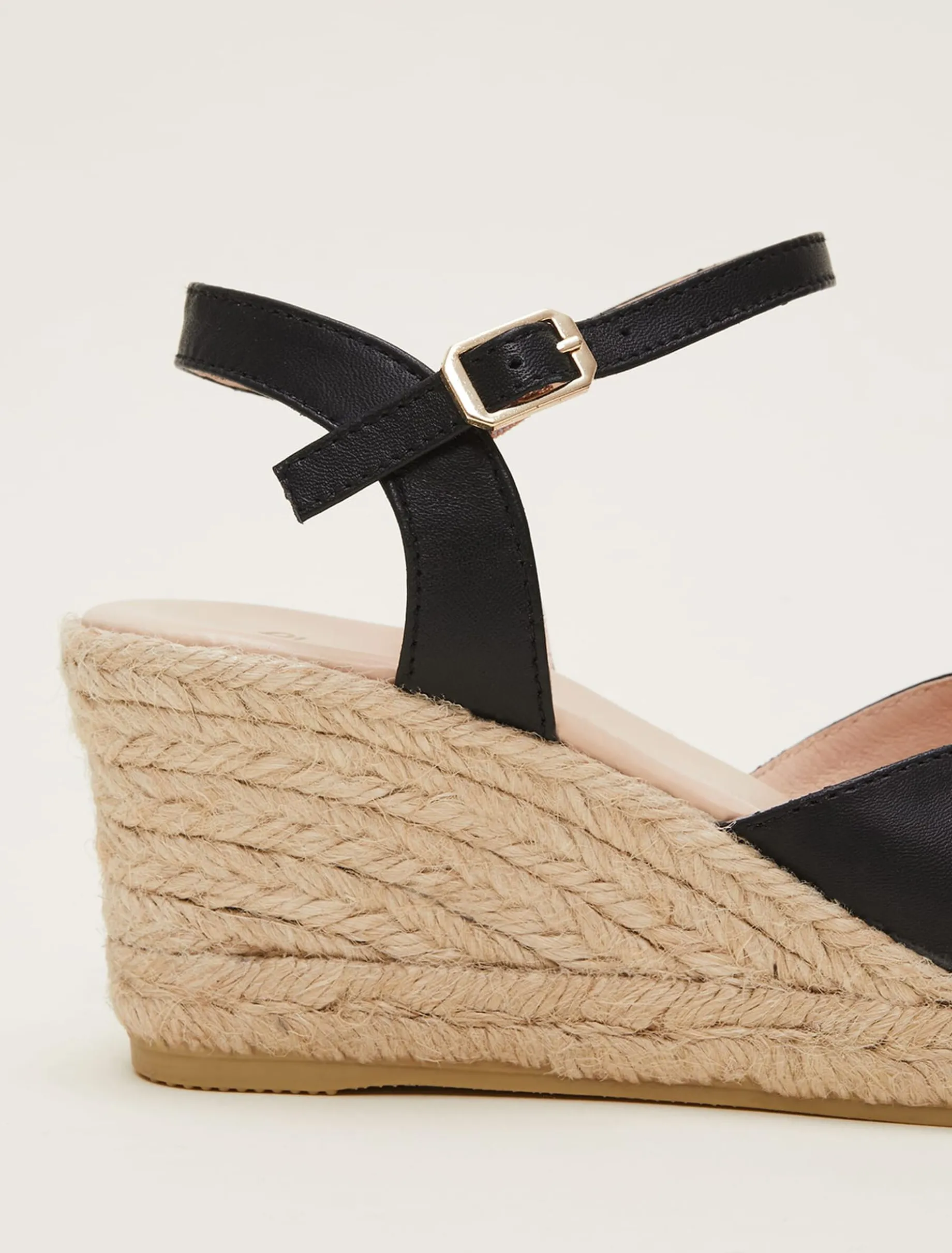 Leather Cross Front Espadrilles