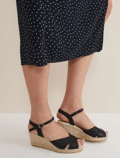 Leather Cross Front Espadrilles