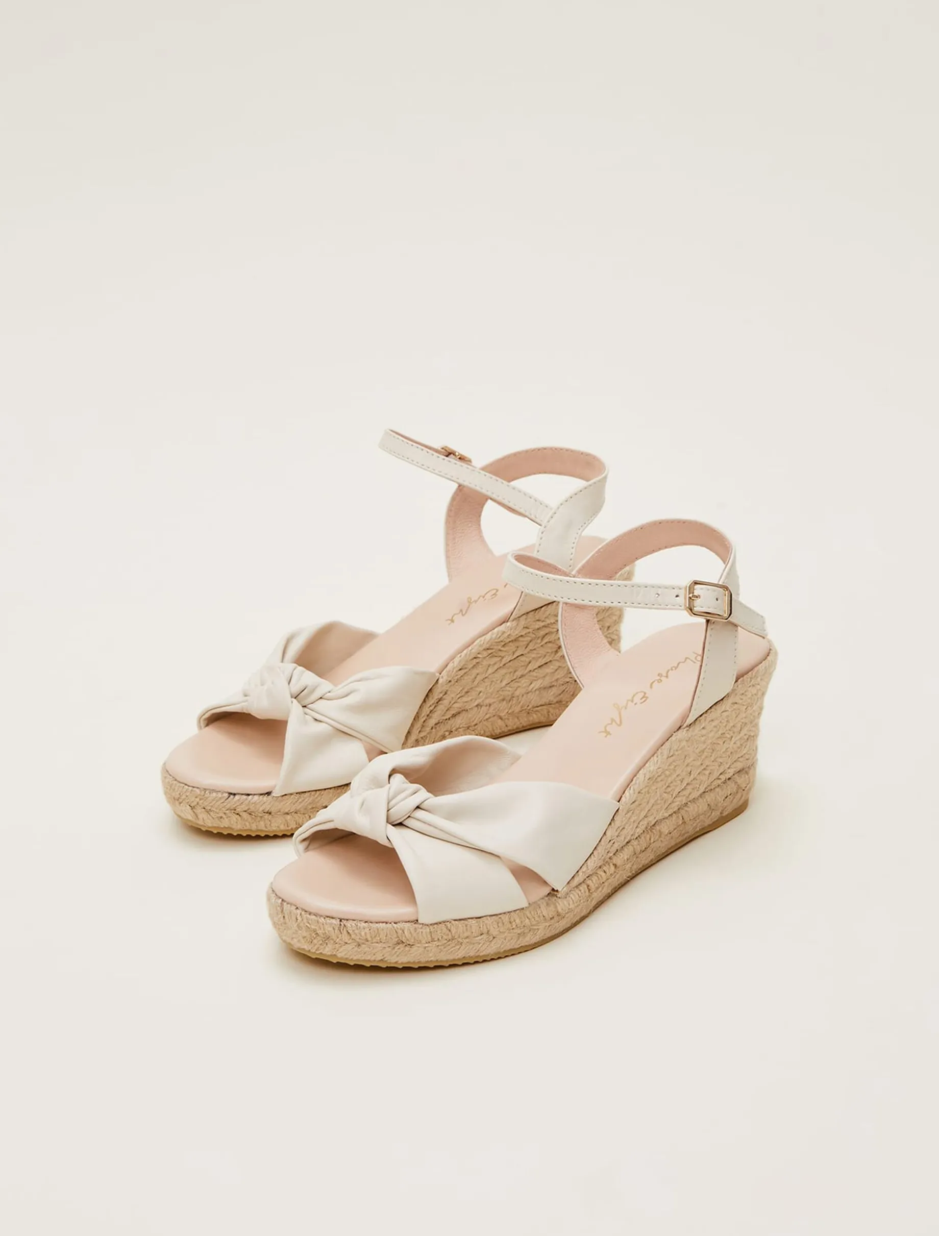 Leather Knot Front Espadrilles
