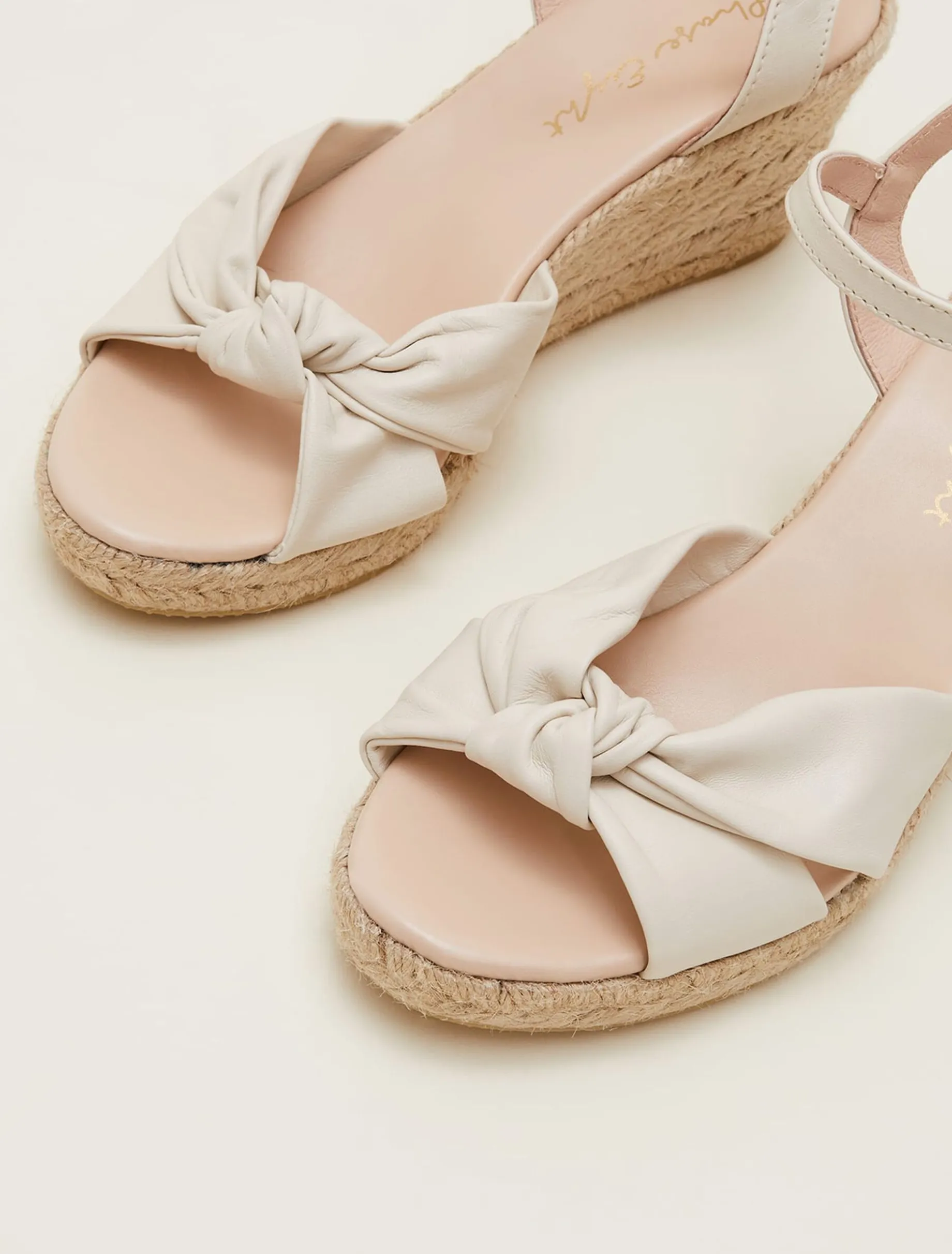 Leather Knot Front Espadrilles