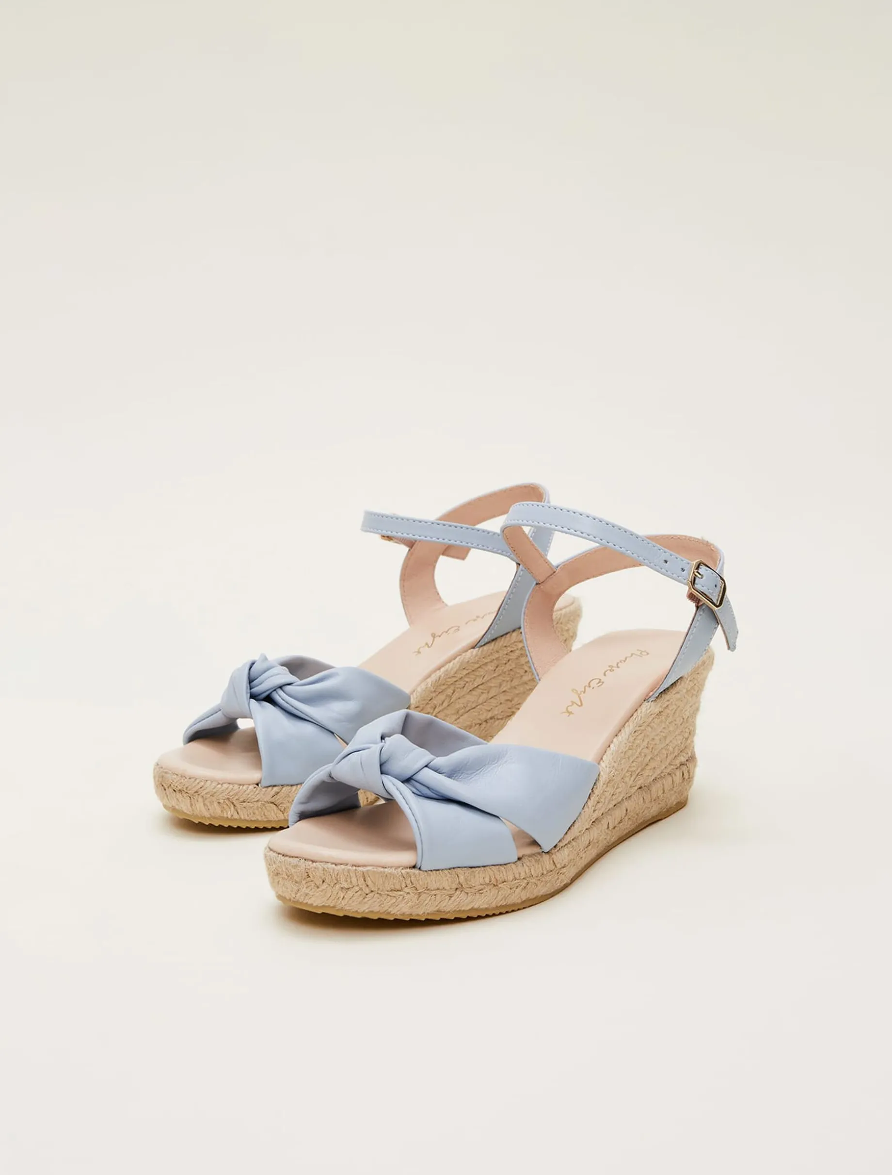 Leather Knot Front Espadrilles