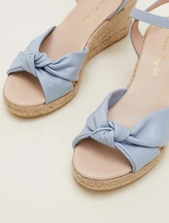 Leather Knot Front Espadrilles