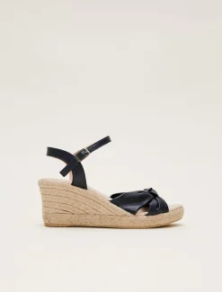 Leather Knot Front Espadrilles