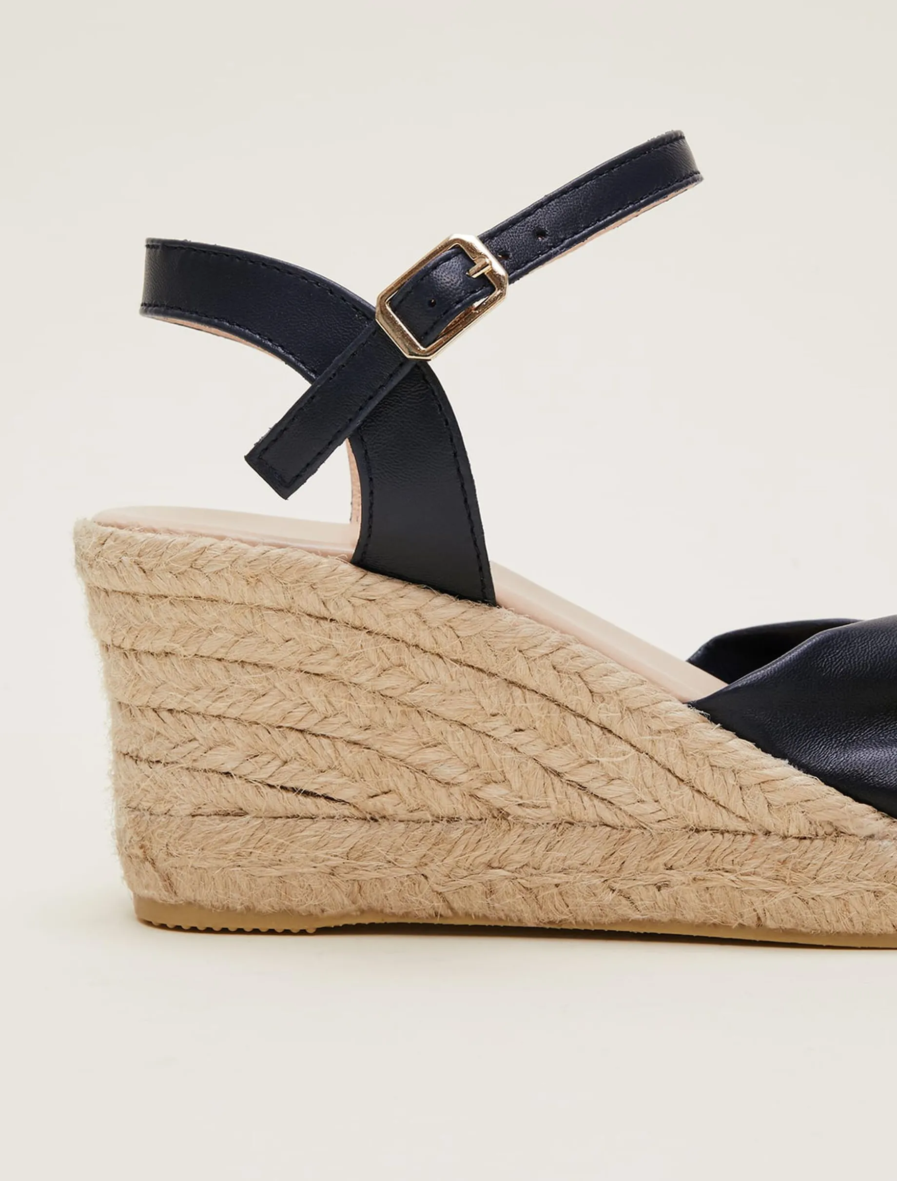 Leather Knot Front Espadrilles