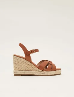Leather Multi Strap Wedge Espadrille