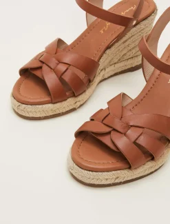 Leather Multi Strap Wedge Espadrille