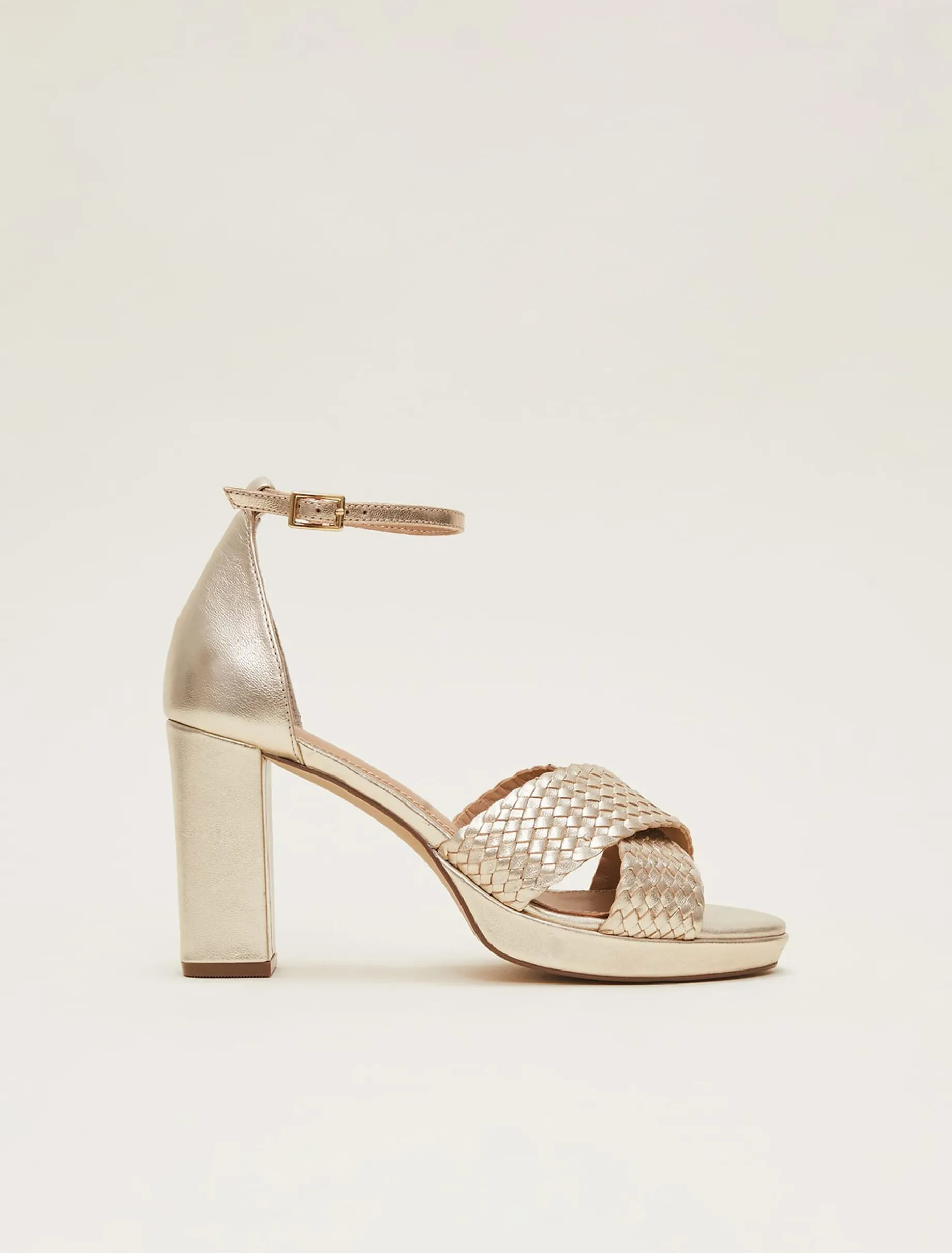 Leather Open Toe Heels