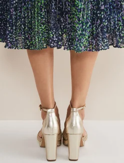 Leather Open Toe Heels