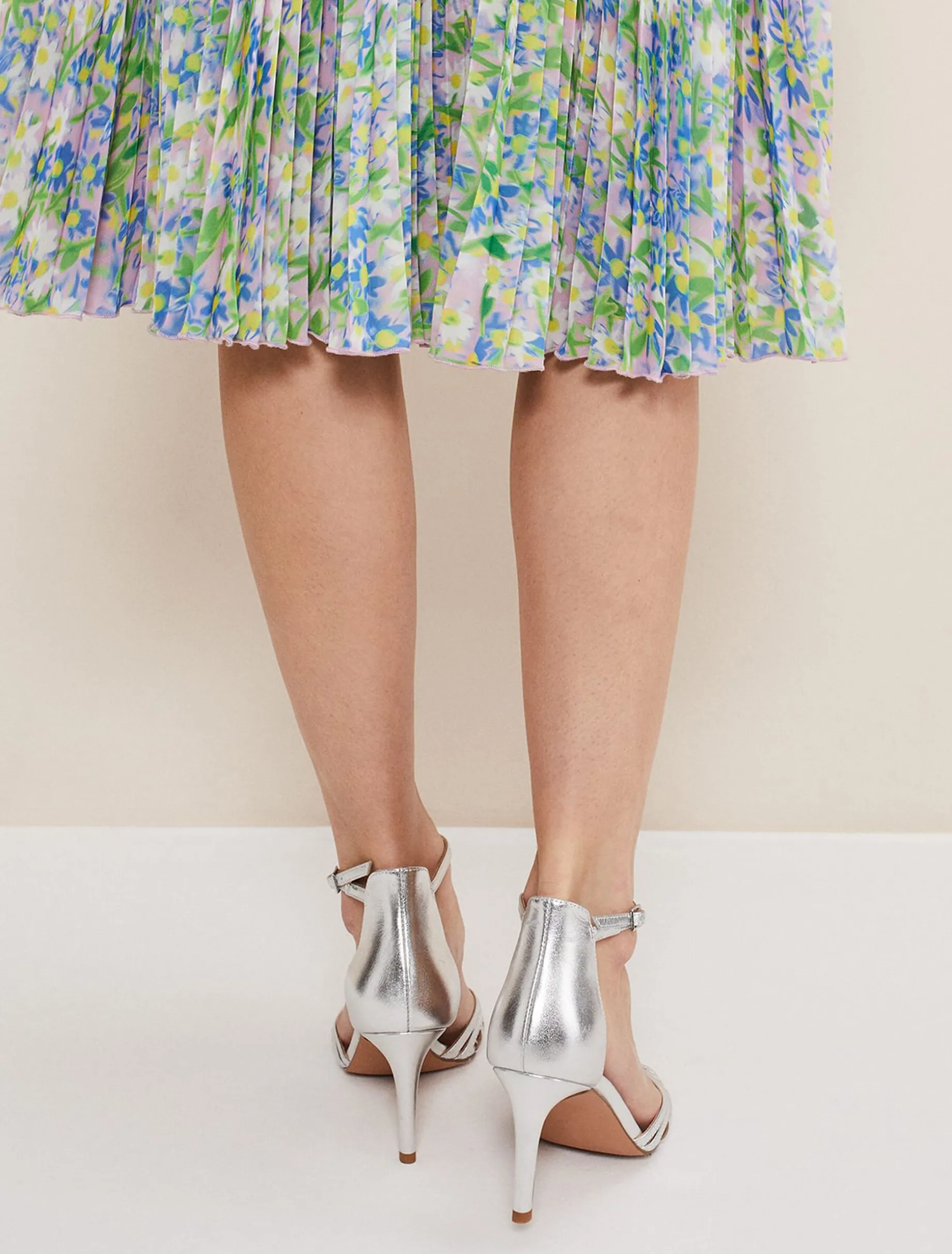 Leather Open Toe Heels