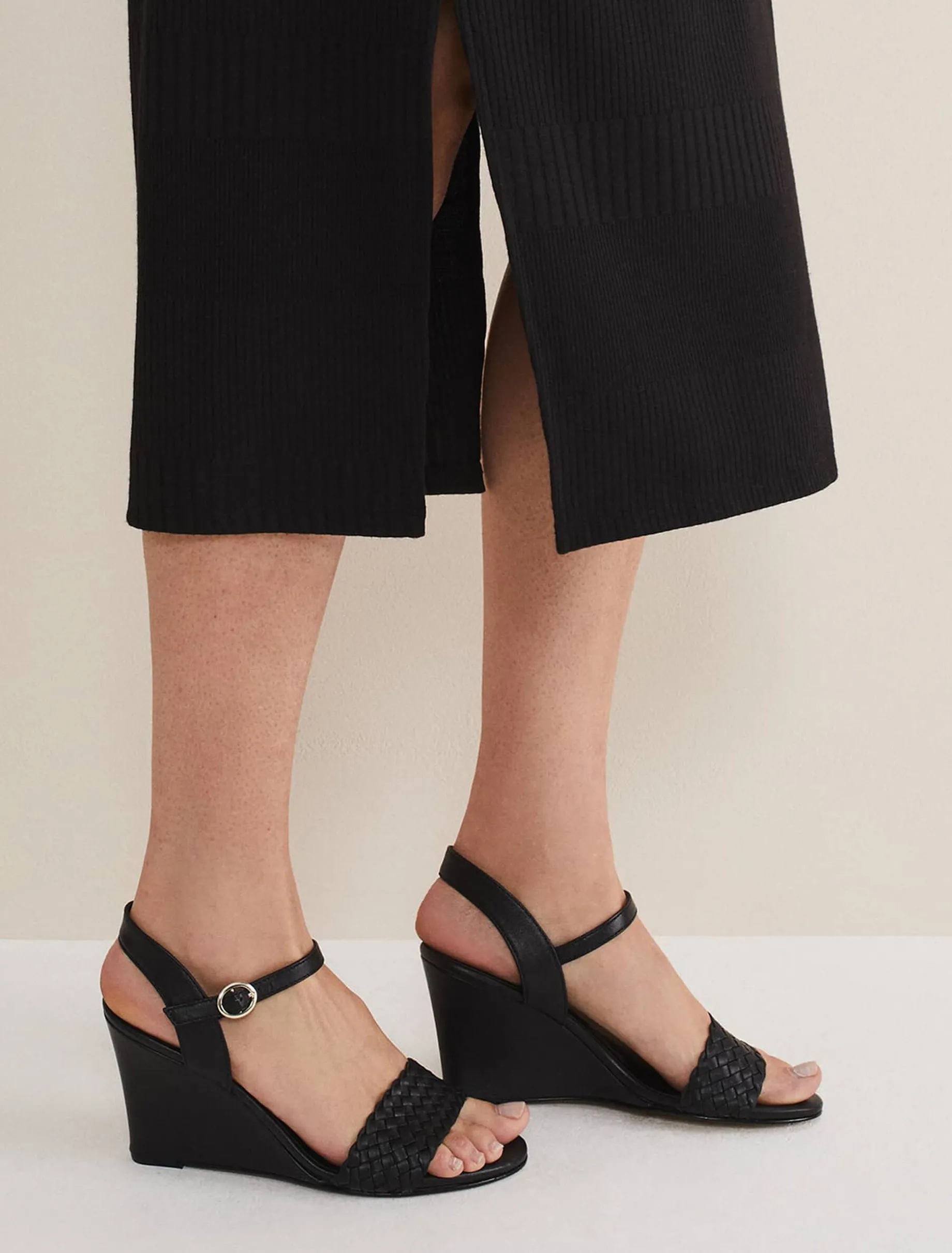 Leather Plait Strap Shoes
