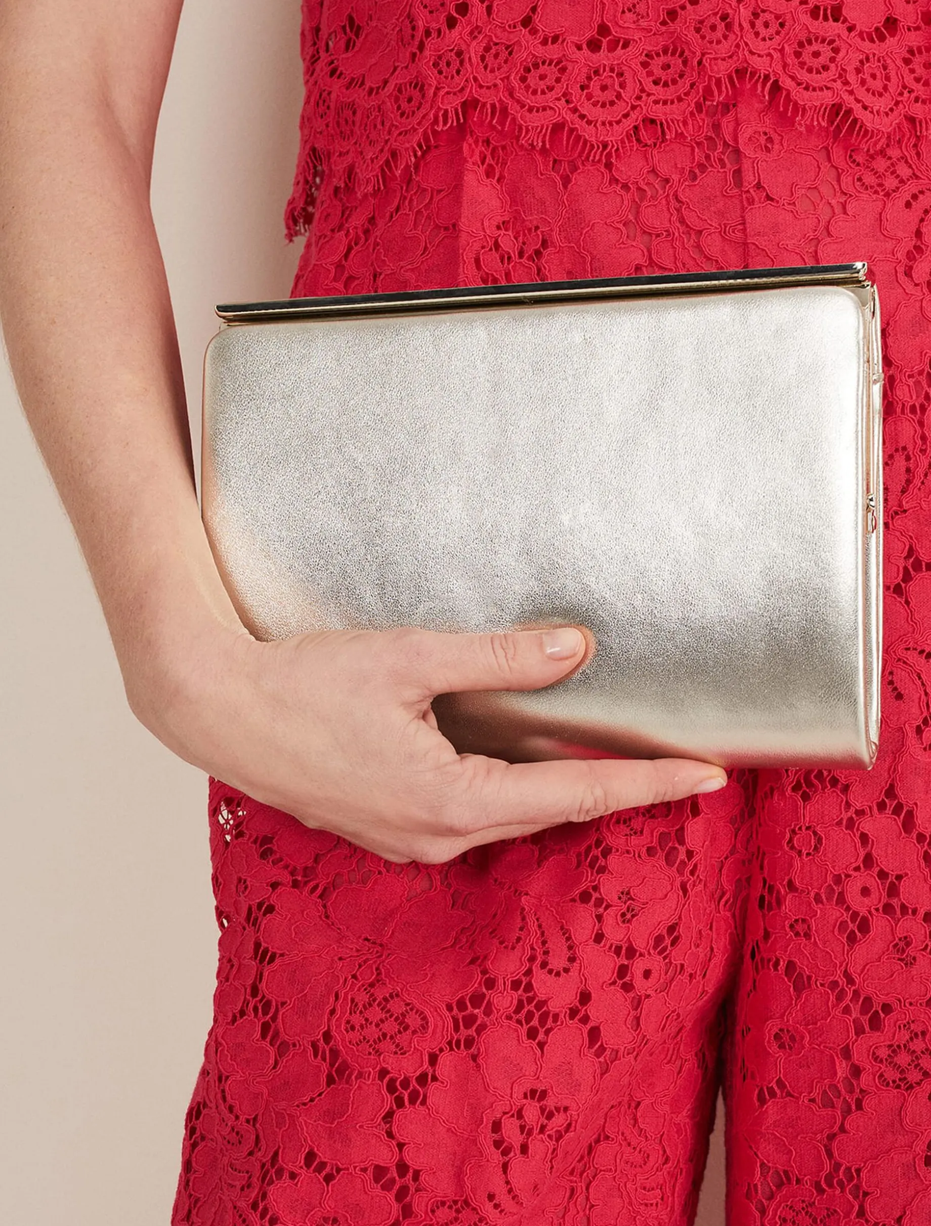 Leather Slim Clutch Bag