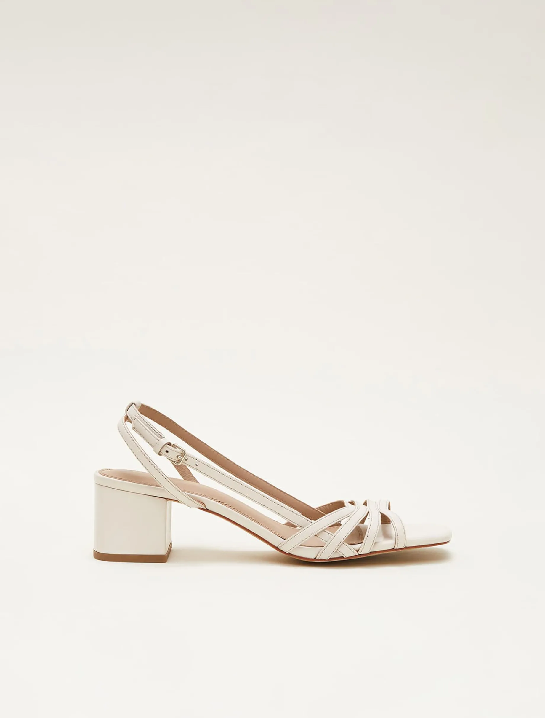 Leather Slingback Block Heel Sandal