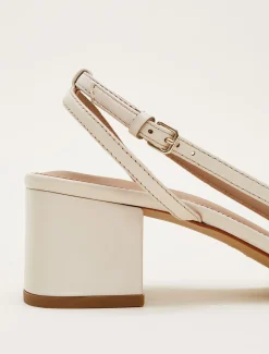 Leather Slingback Block Heel Sandal