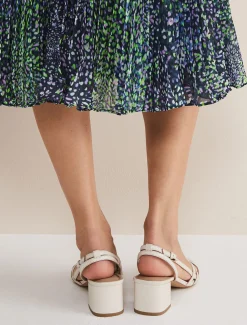 Leather Slingback Block Heel Sandal