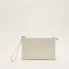 Leather Stitch Detail Clutch Bag