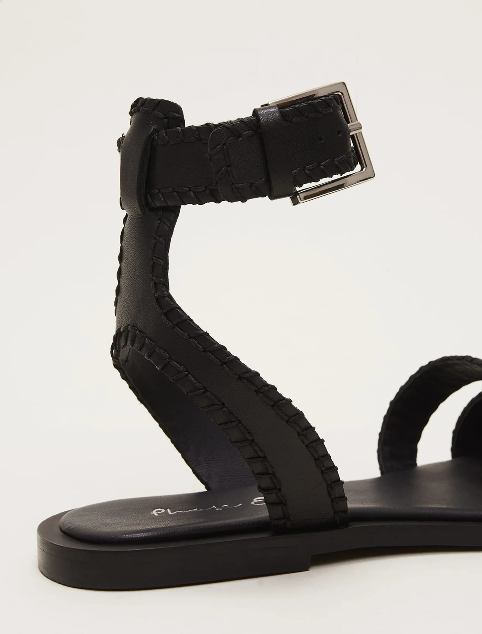 Leather Stitch Detail Flat Sandal