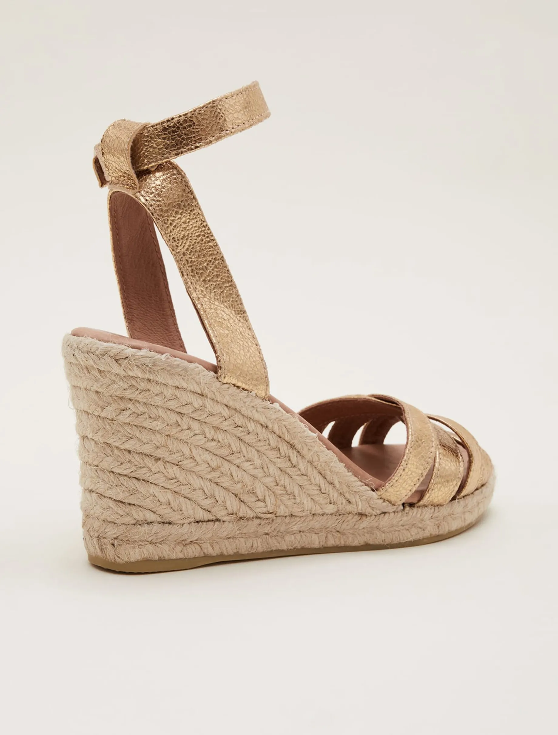 Leather Strappy Espadrille
