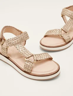 Leather Weave Velcro Sandal